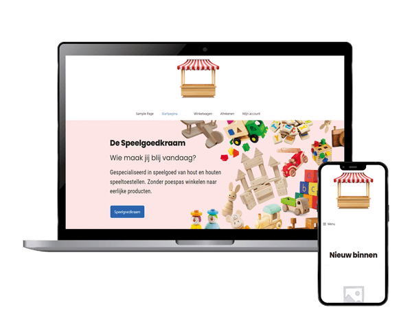 Voorbeeld Website Houtenspeelgoedkraam